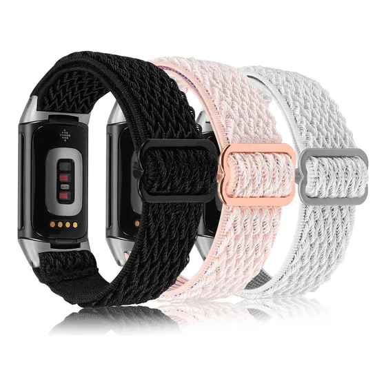 Pulsera Ajustable De Nylon Para Fitbit Charge 6/5, Suave