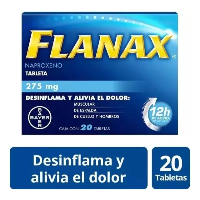 Antiinflamatorio Flanax Naproxeno 275mg, 20 Tabletas