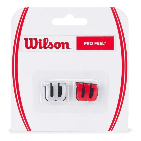 Antivibrador Wilson Pro Feel X 2 Unidades, Color Plata Y Rojo, Amortiguador Para Raqueta De Tenis