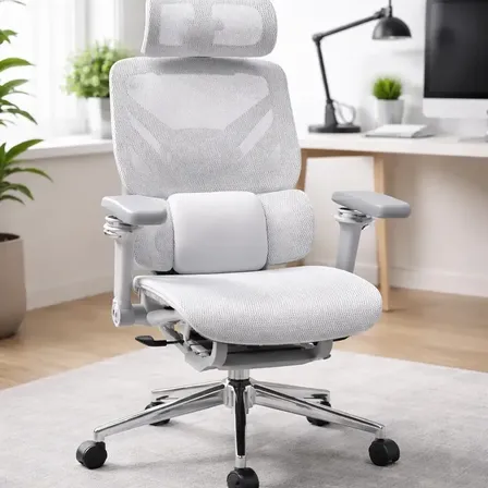 Cadeira Escritório Ergonomica Fohar Manhattan Braço 9d 200kg Cinza Mesh