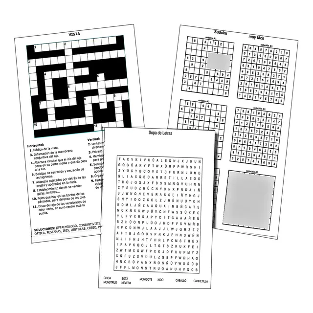 Kit Imprimible Suduku, Sopa De Letras, Crucigramas