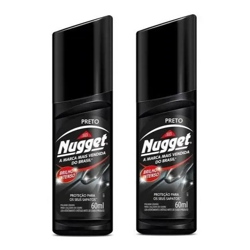 Kit 2 Graxa Cera Para Sapato Preto Nugget 60ml