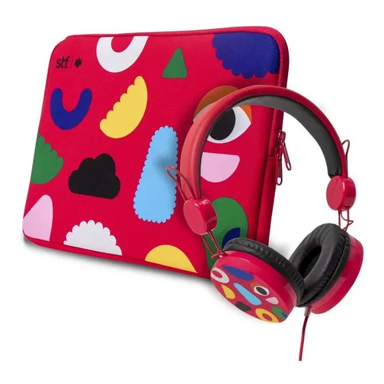 Audífono Alámbrico + Funda Laptop 14  Combo 2 En 1 Alex 