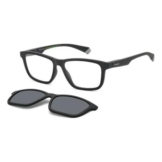 Clipe Polaroid PLD2147/cs O6w cinza fosco em lentes polarizadas cinza e preto fosco