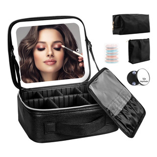 Bolsa De Maquillaje De Viaje Con Espejo Iluminado Por Bolsa De Maquillaje De Viaje Con Espejo Iluminado Por