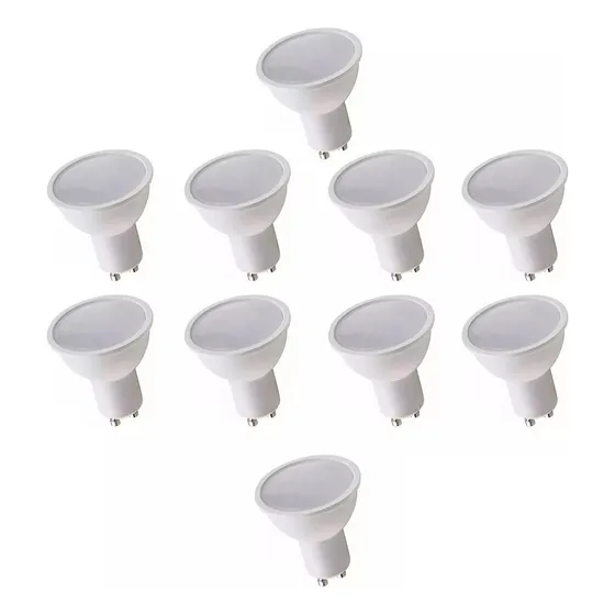 Pack X 10 Lampara Dicroica Led 7w 100° 500lm Gu10