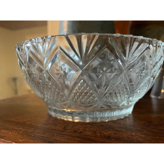 Juego De 6 Bowls Cristal Tallado 500ml Transparente