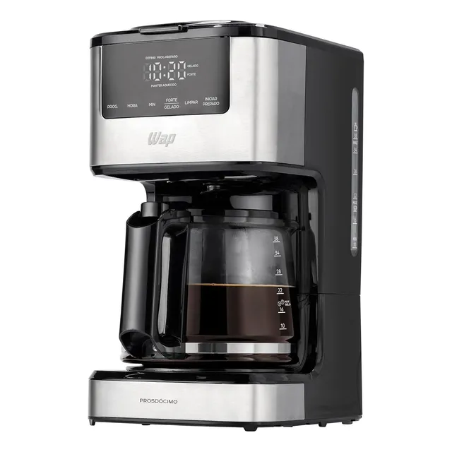 Cafeteira Elétrica Digital Programável Touch Jarra Vidro Wap