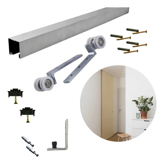 Kits De Ferragens P/ Embutir Portas De Mdf 15mm De Correr