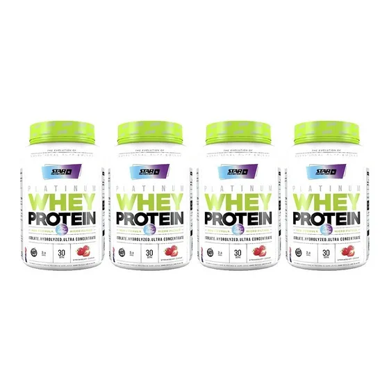 Proteina Whey Star Nutrition 2 Lb X 4 Unidades Sabor Frutilla