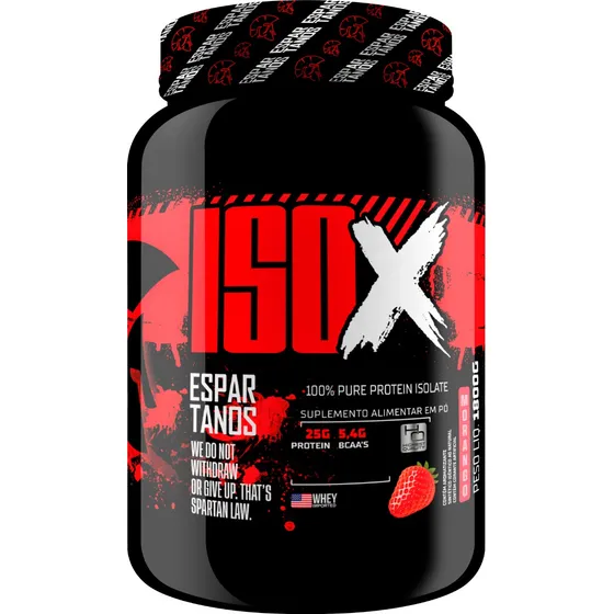 Iso X Protein 100% Pure Isolate 1800g - Sabor Morango - Whey Protein Isolado Espartanos