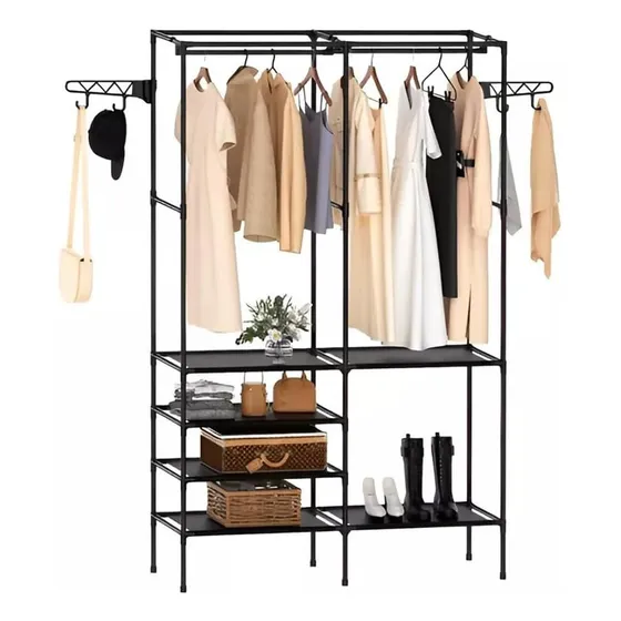 Ropero Multifuncional De Ropa Con Percheros Y Estantes Rack