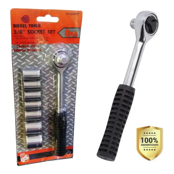 Set De Ratchet Mando  Y Dados 10-11-12-13-14-17-18mm 8 Pza