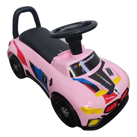 Carrinho De Passeio Infantil Rosa Criança Farol Led C/musica Rosa