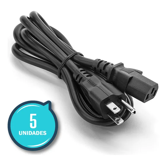 Cable Poder Ac Corriente Computadora Monitor 3 Pínes Pc 