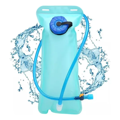 Refil Mochila Bolsa Hidratação Reservatório De Água 2 Litros Térmica Isotérmica Pedal Pulse Com Válvula Torneirinha Compatível Camelbak Cor Azul Lisa Corrida Bike Bicicleta Ciclismo Maratona Camping