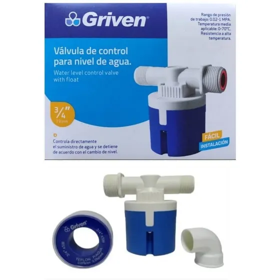 Valvula De Control Para Nivel De Agua 3/4  19mm  Griven 