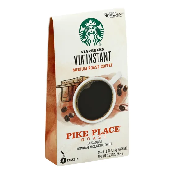 Café Instantáneo Starbucks Via Instant Pikes Place, 8 Sobres