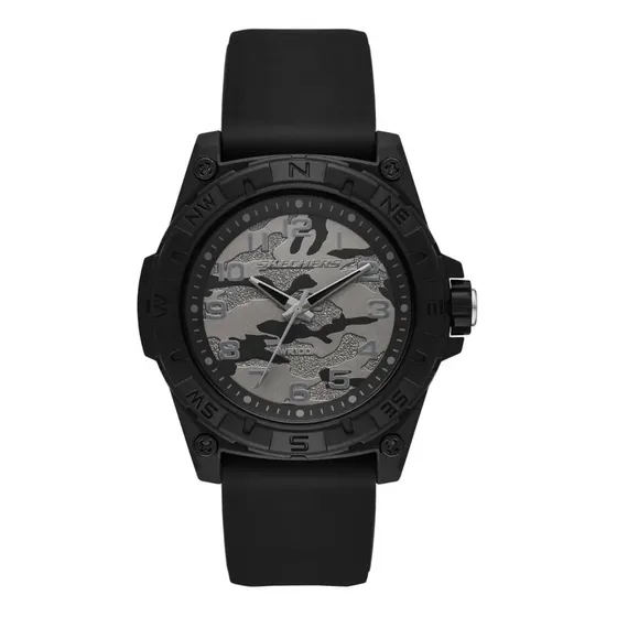 Reloj Hombre Skechers Encino De Silicona Color de la correa Negro