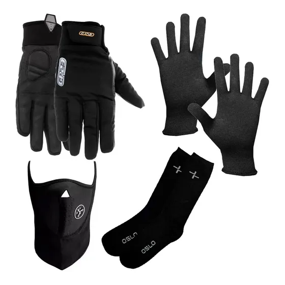 Guantes Punto Extremo + Guantes 1 Piel + Cuello + Medias Fas