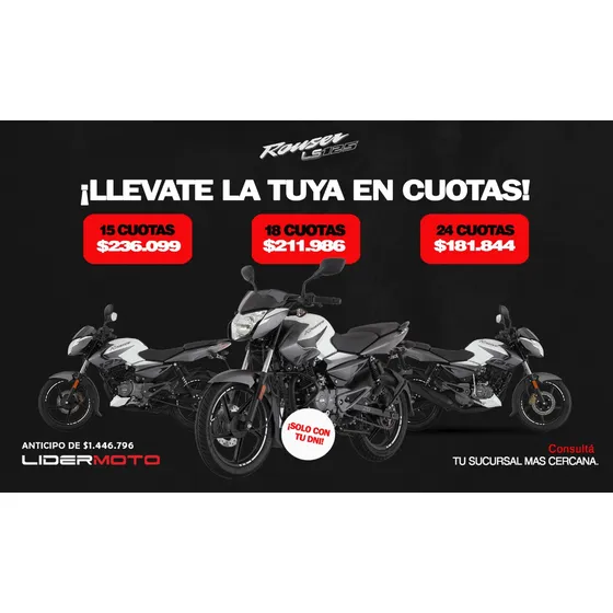 Bajaj Rouser Ls 125 (no Ybr 125) Precio *anticipo* Lidermoto