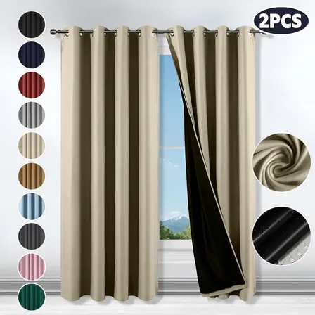 Cortina Blackout Para Ventana 214x160cm 2pzs Habitacion Sala