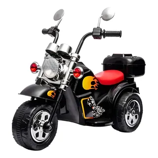 Mini Moto Elétrica Infantil 6V Preto Triciclo 3 Rodas Com Luz e Sons