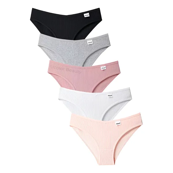 Bragas De Mujer Transpirables De Algodón Puro 5 Piezas