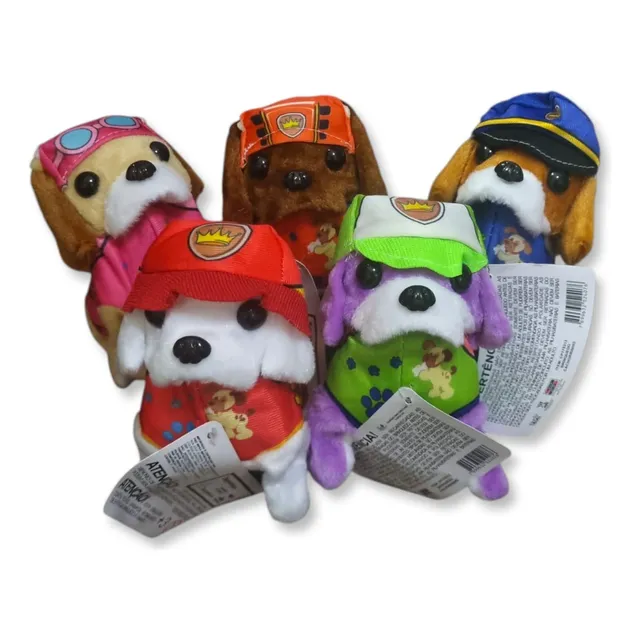 Kit 6 Cachorrinhos De Pelúcia Patrulha Mexe Rabinho C/ Som