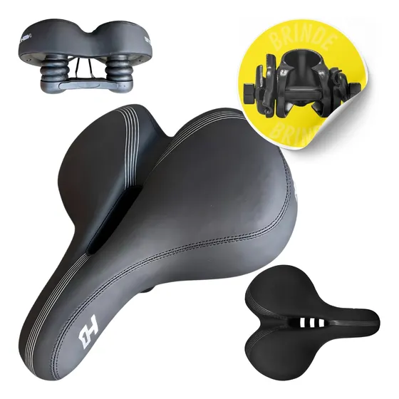 Banco Bicicleta Grande Gel 2 Molas Comfort Airflow High One