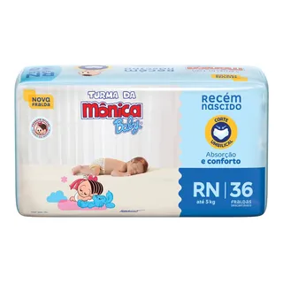Fralda Descartåvel Turma Da MÎnica Baby Recém-nascido Rn Pacote 36 Unidades Fralda Descartåvel Turma Da MÎnica Baby Recém-nascido Rn Pacote 36 Unidades
