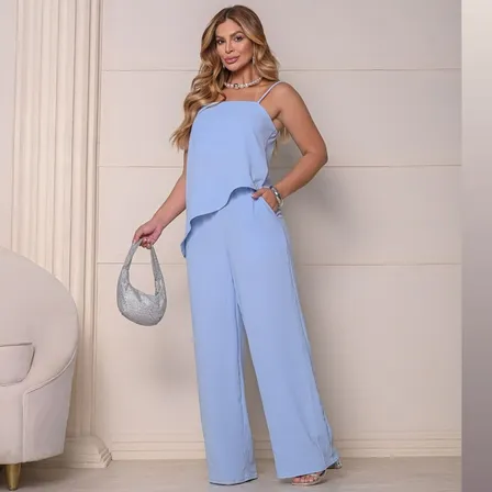 Conjunto Feminino Completo Look Calça E Blusa Clássico