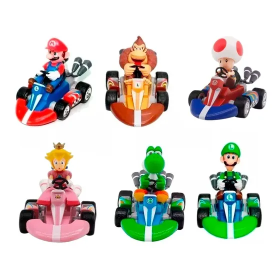 Mario Bros Kart Car X 6 Vehiculos Carros