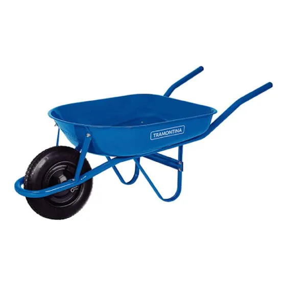 Carretilla De Metal Azul Rueda Inflable Tramontina Azul