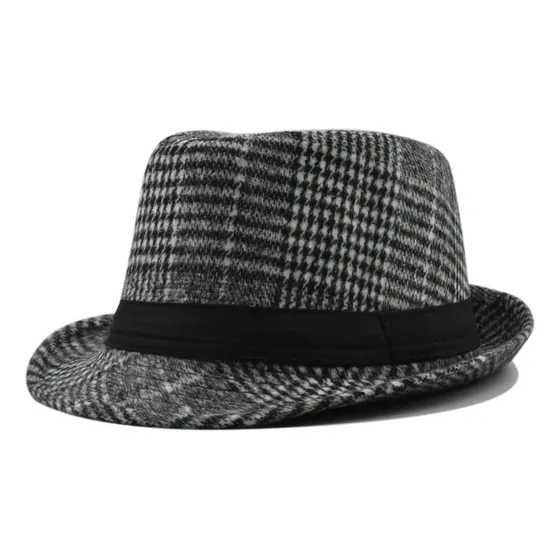 Tweed Bombín Inglaterra A Cuadros Sombrero De Jazz Cien Con