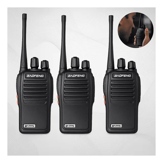 Kit 3 Radios Profissional Walk Talk 777s Com Fone De Ouvido
