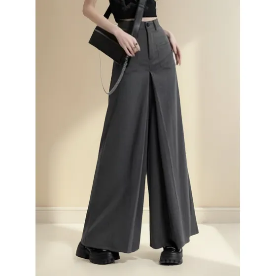 Falda De Pantalón Casual De Pierna Ancha For Mujer.