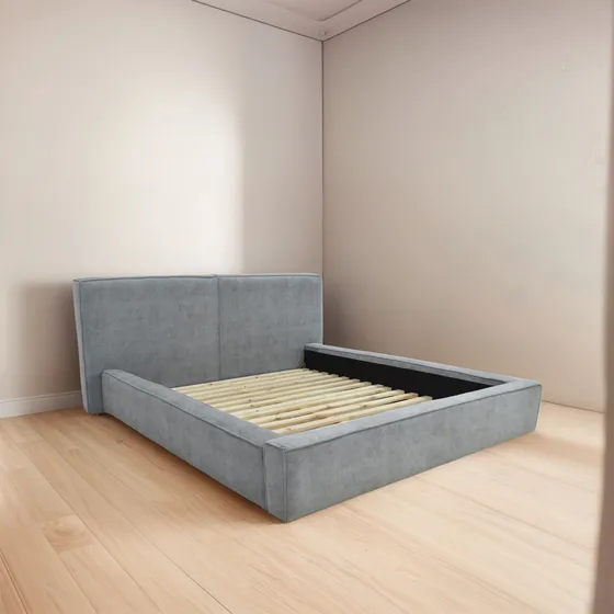 Cama Lennon Queen Color Gris Poliéster