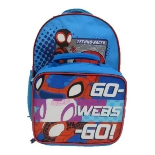 Mochila Con Lonchera Spiderman Niño Escolar Spidey