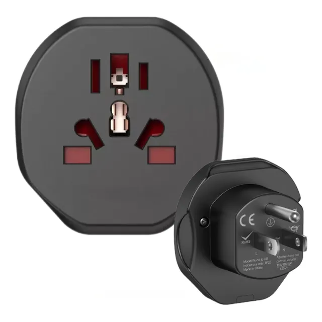 Adaptador De Clavija, Entrada Tipo Europeo Salida Americano