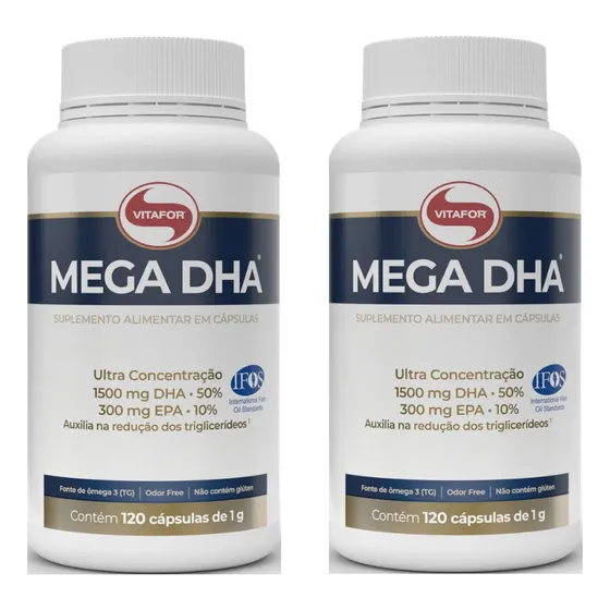Kit 2 Mega Dha 1500mg Dha E 300mg Epa (120 Caps) - Vitafor