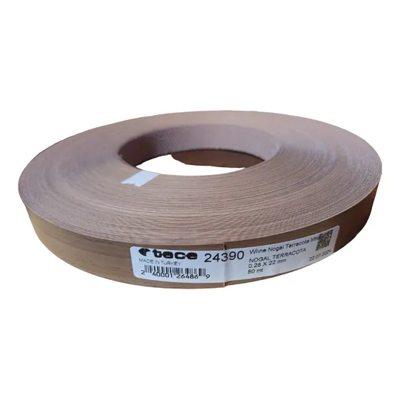 Tapacanto Nogal Terracota Tece 22mm Ancho Preenc.rollo 50mts