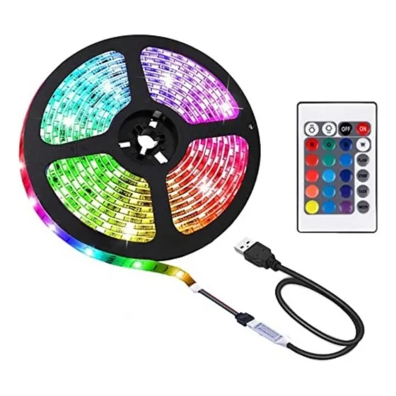 Tira Led Mti Para Televisor Pc Control Usb 5050 Rbg 2m Luz RGB