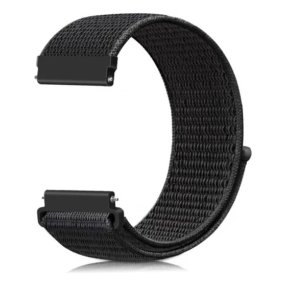 Pulseira 22mm Nylon Bight Compatível Com Zeblaze Stratos 2 Cor Preto