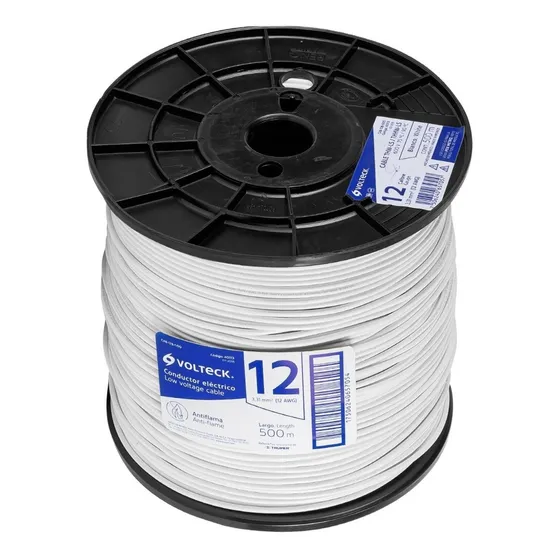 Carrete 500mt Cable Calibe 12 Thhw-ls Blanco Volteck 40113