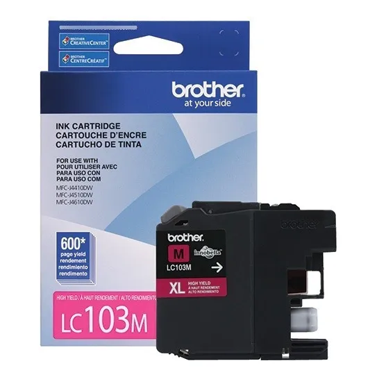 Cartucho Brother Magenta Lc103m Para Rendimiento De 600 Impr