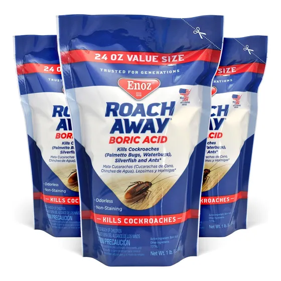 Enoz Roach Away Polvo De Ácido Bórico Mata Cucarachas Peces