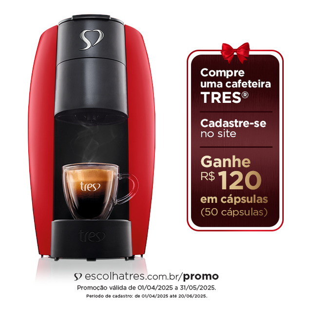 Cafeteira Espresso Lov Vermelha 127v - Tres 3 Corações Cafeteira Espresso Lov Vermelha 127v - Tres 3 Corações