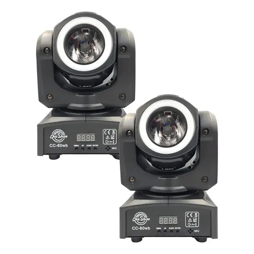 Kit 2 Mini Moving Head Spot 30w 8 Cores 8 Desenhos Dj Festas