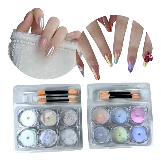  Kit 12 Pó Asa Borboleta Decoração Coloridos Com Pincéis 